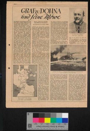 Zeitungsausschnitt zur S.M.H. Möwe