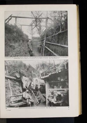 Schützengraben und Grabensperre, 40 m vor dem Feinde. Beim Eindringen des Feindes [...] von der Mitte her beschossen.