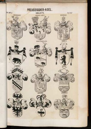Taf. 105. Beggerow. - Beeren-Geist. - Beguelin. - Behr I. - Behr-Negendank. - Behr II. - Behrent. - Beklewski. - Beier. - Below I. - Belling. - Below II.