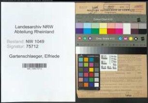 Entnazifizierung Elfriede Gartenschlaeger , geb. 11.10.1907 (Gewerbelehrerin)