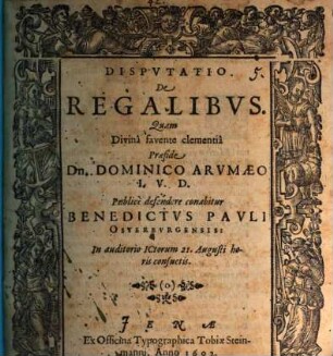 Disputatio de regalibus