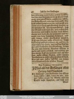 Am Sonntage Invocavit. Jesus als der Anfänger oder Hertzog des Glaubens.