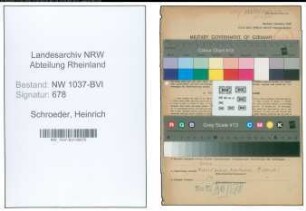 Entnazifizierung Heinrich Schroeder , geb. 28.05.1898 (Polizeibeamter)