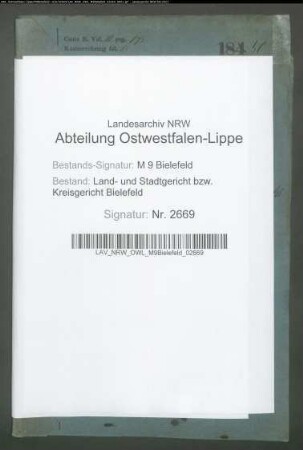 Erblasser: Kampschnieder, Catharina, geb. Hukebrinker: Testament