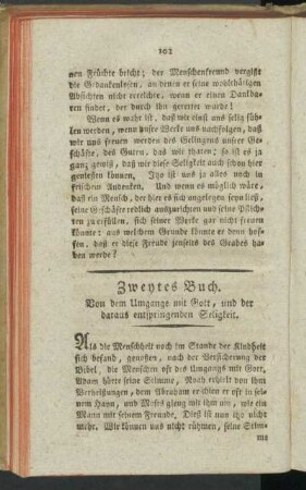 Zweytes Buch. Von dem Umgange mit Gott, und der daraus entspringenden Seligkeit