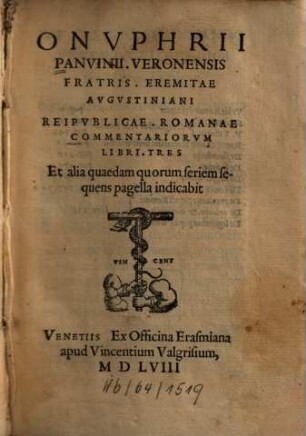 Reipublicae Romanae Commentariorum libri tres