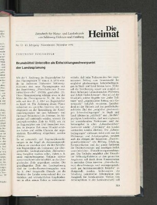 Brunsbüttel/Unterelbe als Entwicklungsschwerpunkt der Landesplanung.