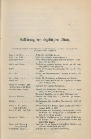 Erklärung der abgekürzten Citate