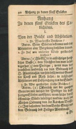 Anhang Zu denen fünff Stücken des Catechismi.