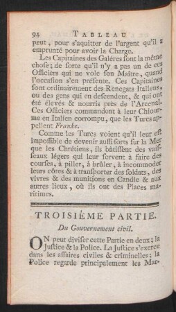 Troisiéme Partie. Du Gouvernement civil.