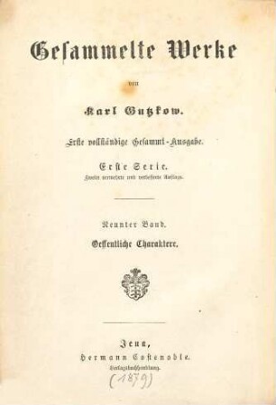 Gesammelte Werke, 9. Oeffentliche Charaktere