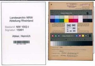 Entnazifizierung Heinrich Abker, geb. 14.07.1898 (Werksleiter)