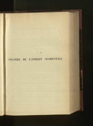 Colonies De L'afrique Occidentale.