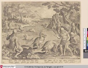 [Inder fangen Fische mithilfe von Pelikanen; Indians catching fish with the help of pelicans]