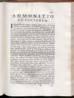 Admonitio Ad Lectorem