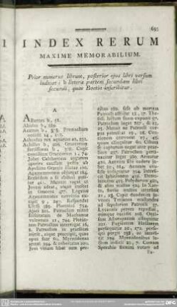 Index Rerum Maxime Memorabilium
