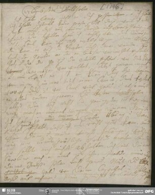 Eigenh. Brief von Johanna Christiane Erdmuthe Schlegel an August Wilhelm von Schlegel, Hannover, 1796