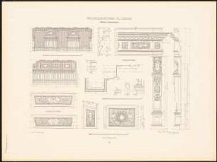 Reichsgericht, Leipzig: Tafel 54: Mittlerer Strafsenatssaal (Wände und Details) (aus: Der Reichsgerichtsbau zu Leipzig, Berlin 1898)