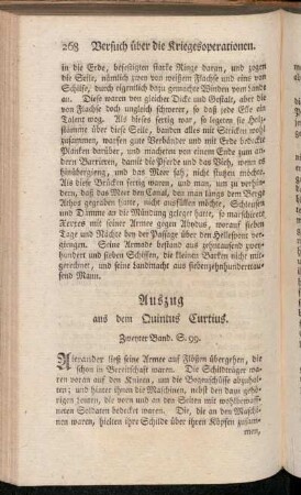 Auszug aus dem Quintus Curtius. Zweyter Band. S. 99