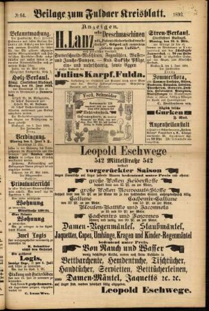 Zweite Ausgabe vom Samstag, den 03. Juni 1893.