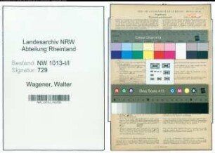 Entnazifizierung Walter Wagener , geb. 02.08.1907 (Schlosser)