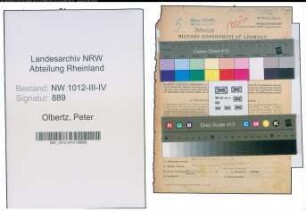 Entnazifizierung Peter Olbertz , geb. 05.05.1885 (Eisenwarenhaendler)