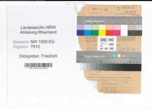 Entnazifizierung Friedrich Dickgreber, geb. 21.10.1886 (Stadtoberinspektor)