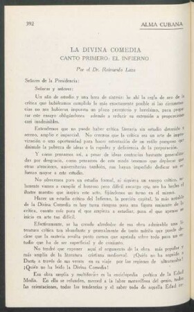 La Divina Comedia - Canto primero: El Infierno