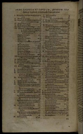 Ordo Locorum Et Capitum, Quorum Tractatio & Explicatio in hoc secundo Tomo continetur.