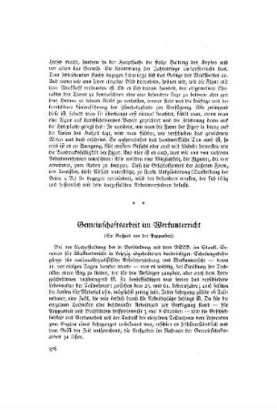 Gemeinschaftsarbeit im Werkunterricht : (ein Beispiel aus der Papparbeit)