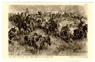 Der Krieg 1914/15 in Postkarten, 51. Reihe, Abt.: Das deutsche Heer; Inhalt: Schlachtenbilder von Prof. A. Hoffman: Nr. 506: Aus der Schlacht bei Tannenberg 27.-29.08.1914
