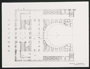 Nationaltheater, München Wiederaufbau: Grundriss Parkett / Entwurf Vorschlag Kunstbeirat