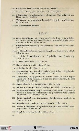 Zinn (Nr. 270-293)