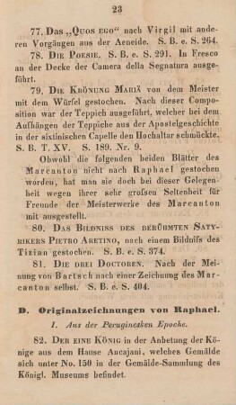 D. Originalzeichnungen von Raphael