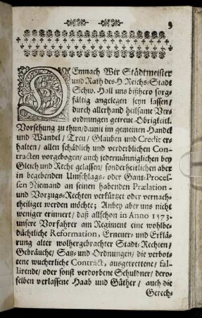 Erneuerte Reformations- Ordnung.