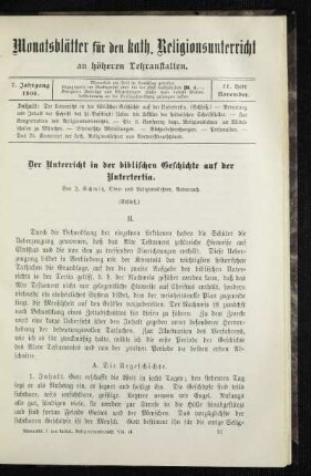¬Der¬ Unterricht in der biblischen Geschichte auf der Untertertia : (Schluß)