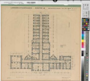 Münster (Münster) Landgerichtsgefängnis Blatt 2 Grundriß Kellergeschoß 1957 1 : 100 61 x 64 Zeichnung Staatshochbauamt Münster