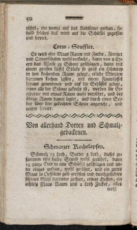 Von allerhand Dorten und Schmalzgebackenen.