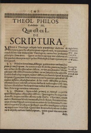 Theol. Philos. Exhibitio III.