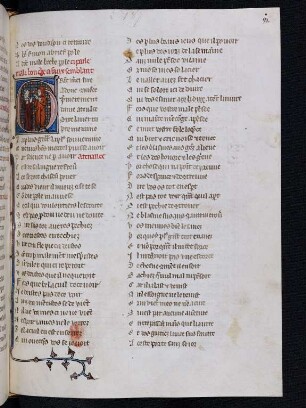 Deckfarbeninitiale G, historisiert: Male Bouche parle a Faux Semblant