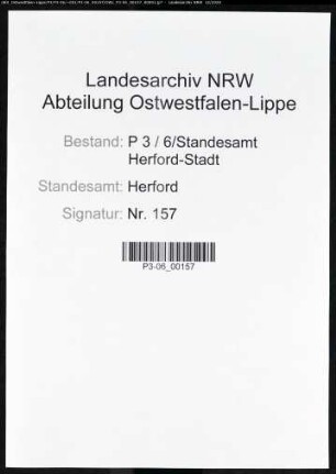 Sterberegister Standesamt Herford