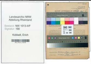 Entnazifizierung Erich Kobbelt , geb. 05.11.1888 (Bankdirektor)