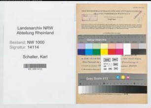 Entnazifizierung Karl Schaller, geb. 13.12.1903 (Ingenieur)