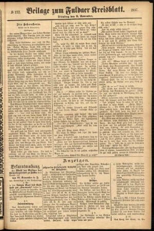 Zweite Ausgabe vom Dienstag, den 09. November 1897.