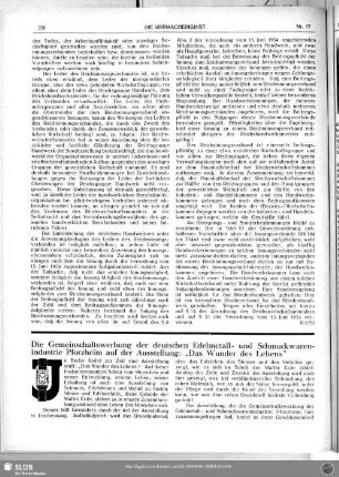 Die Gemeinschaftswerbung der deutschen Edelmetall- und Schmuckwarenindustrie Pforzheim auf der Ausstellung: "Das Wunder des Lebens"