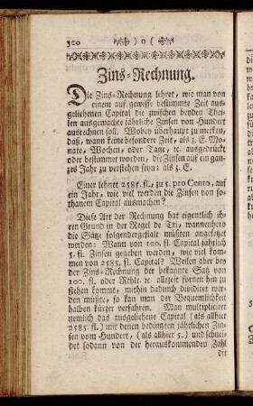 Zins-Rechnung.
