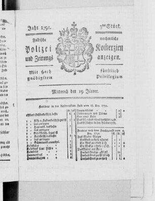 3tes Stück., Ausgabe vom 19. Januar 1791