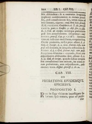 Cap. VIII. De Probatione Eiusdemque Speciebus.
