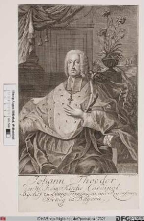 Bildnis Johann Theodor (von Bayern), 1721-63 Fürstbischof von Regensburg