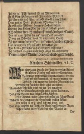 Was nützet aller Pracht der Jammer vollen Erden? [...]